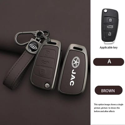 Coque de protection en alliage de zinc pour clé de voiture Sac Pour Jac S2 Refine S3 S4 S5 S7 R3 A5 7 T40 S5 X4 R3 Sei 3     Accessoire black