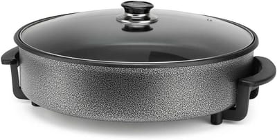 Elektrische kookpan 10 liter - 1500W, met glazen deksel en veiligheidsklep