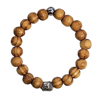 Fako Bijoux® - Armband - Sandelhout - Buddha - 10 mm - Lichtbruin