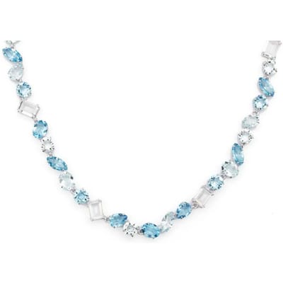 Swarovski Gema Gepolijst Effect Kristal Metaal Ketting Damesketting Blauw 5666007 Box (Random Color) white