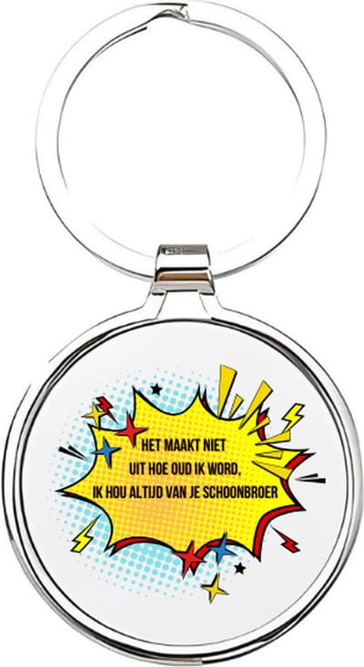 Akyol - ik hou altijd van je schoonbroer Sleutelhanger - Schoonbroer - de leukste schoonbroer - schoonbroer sleutelhanger - grote broer sleutelhanger - sleutelhanger broer - familie sleutelhanger - cadeautje - broer cadeau - boy - 4 x 7,5 CM