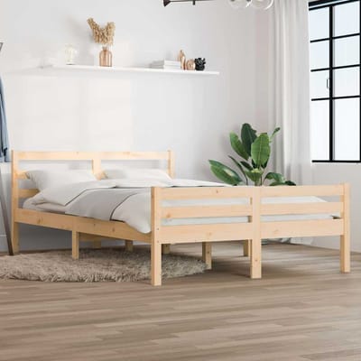 vidaXL - Bedframe - massief - hout - 135x190 - cm