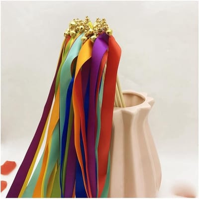 50 Stuks Trouwwands met Belletjes en Linten - Feestelijke Stokken voor Bruiloften en Verjaardagen, Perfecte Decoratie en Geluksbrengers