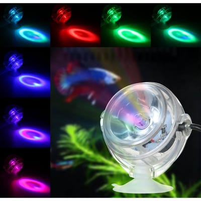 Projecteur LED étanche pour Aquarium, lumière Submersible, conception de lentille convexe avec ventouse pour Aquarium Blue
