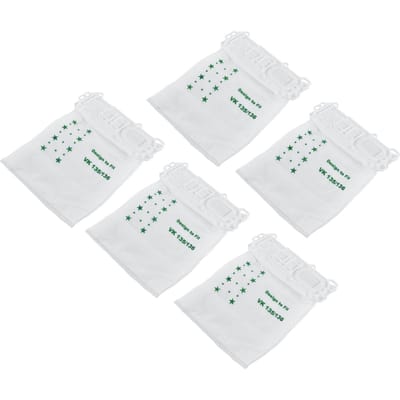 5PCS Sac à poussière pour aspirateur Sac à ordures non tissé pour aspirateur pour VORWERK VK135 VK136 white
