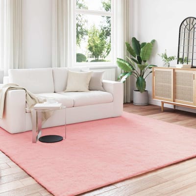 vidaXL - Antislip - vloerkleed - van - imitatie - konijnenbont - OLITE - Roze
