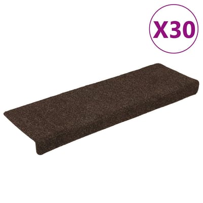 vidaXL - Trapmatten - zelfklevend - 30 - stuks - 65x21x4 - cm - bruin - rechthoekige - rand