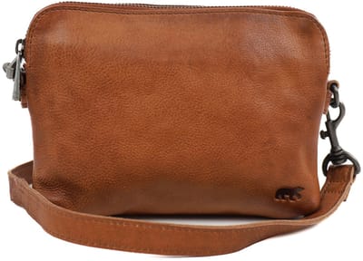 Bear Design Simone Leren Schoudertasje - Cognac