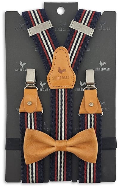 Sir Redman - Bretels met strik - bretels combi pack William Worker - blauw / rood / wit / bruin