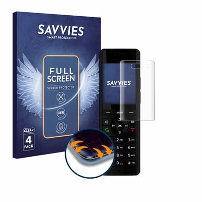 Savvies - Screenprotector voor AVM Fritz!Fon X6 Black - Folie Beschermfolie transparant volledig dekking 4 Stuks
