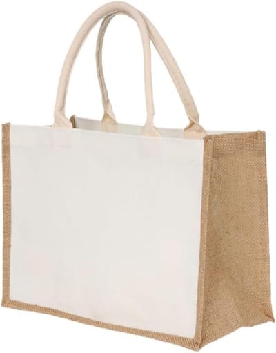 Ruime Jute Shopper met Handvat - Duurzame Jute Tas voor Winkelen, Strand en Dagelijks Gebruik