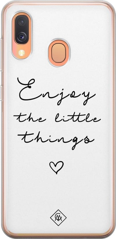 Casimoda® hoesje - Geschikt voor Samsung A40 - Enjoy Life - Backcover - Siliconen/TPU - Zwart