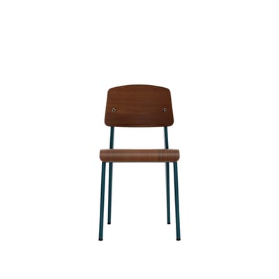 Vitra Standard - Stoel - Prouvé Bleu Dynastie - Walnoot - zwart gepigmenteerd