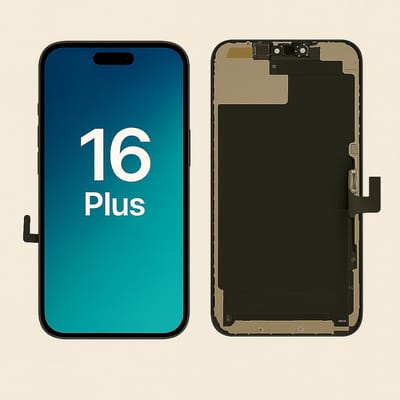 LCD Scherm Geschikt Voor IPhone 16 Plus (16+) Met Front Camera Frame | Hoge HD+ Kwaliteit Display