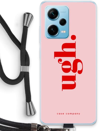 Case Company® - Hoesje met koord geschikt voor Xiaomi Redmi Note 12 Pro Plus hoesje met Koord - Ugh - Telefoonhoesje met Zwart Koord - Bescherming aan alle Kanten en Over de Schermrand