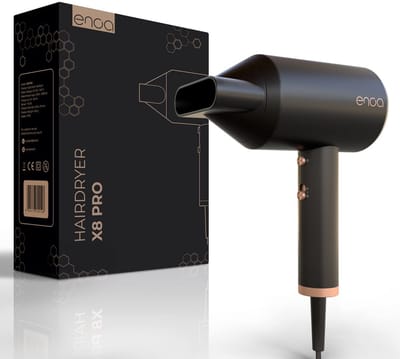 ENOA – Professionele Haardroger 2000W – Ionische Anti-Frizz Functie – 2 Temperaturen & 4 Snelheden – Constante Temperatuur – Stil & Compact Ontwerp