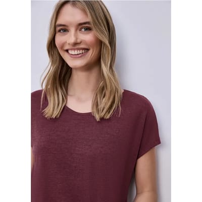 Shirt met overhangende schouders in linnenlook