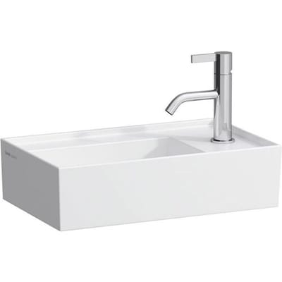 LAUFEN Kartell hand wash basin 28 x 46 cm with 1 tap hole, tap bench right H8153347161111