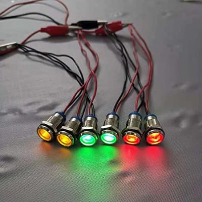 LED Paneel Waarschuwingslampje 10mm voor 12V-24V - Rood, Geel, Groen