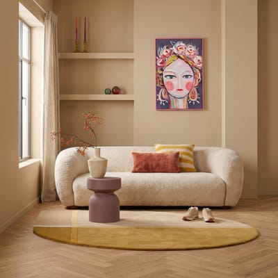 3-Zitsbank Mood - Comfortabele Stoffen Bank Cream - Zacht Zitcomfort