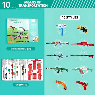 Kit d'Origami 10/36/37 Feuilles Papier Origami DIY Art Artisanat Projets Fournitures Jouets Éducatifs Montessori Fabriqués à la Main pour Enfants Cadeau