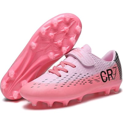 Tiener Student CR7 Lage Voetbalschoenen Jongens Meisjes, TF AG Noppen Kunstgras Buiten Training Voetbalschoenen 29 pink
