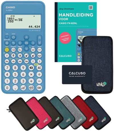 Casio fx-82NL incl. beschermhoes Blauw + Handleiding - Wetenschappelijke rekenmachine - Standaardset