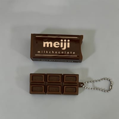 Gesimuleerd Meiji Chocolade Fidget Speelgoed Buigzaam Stressverlichtend Speelgoed Kawaii Voedselvormige Jp Stijl Sleutelhanger Hanger Decor Cadeau Speelgoed gray