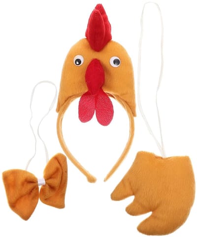 Byshayne- Kipkostuum 3-delig - Driedimensionale Rollenspelset - Pluche Hoofdband - Strikstaart - Dierenmaskerade - Lichtgewicht en Comfortabel - Dierenkostuum