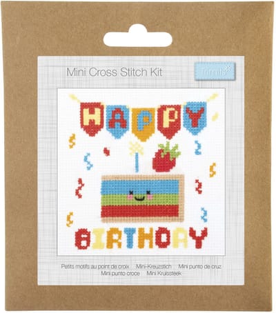 Borduurpakket Kruissteekpakket Telpatroon: Happy Birthday