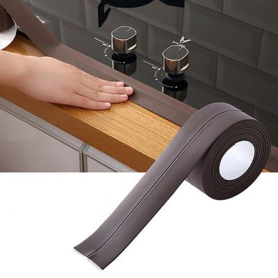 Kitstrook PVC Zelfklevende Afdichtingstape Decoratieve Afdichtingstrip Waterdichte Randbeschermer Bruin gray