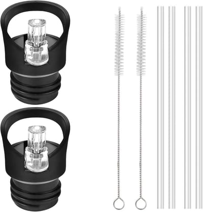 Vervangende Drinkflesdeksel met Rietje - 2 Stuks voor Standaard Mond Waterflessen - Accessoires voor Drinkflessen en Rietjes