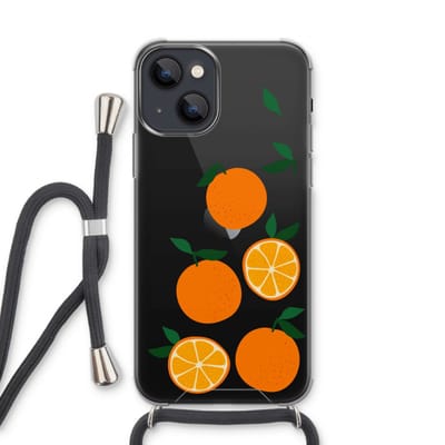 Case Company® - Hoesje met koord geschikt voor iPhone 13 hoesje met Koord - Will you be my clementine - Telefoonhoesje met Zwart Koord - Bescherming aan alle Kanten en Over de Schermrand