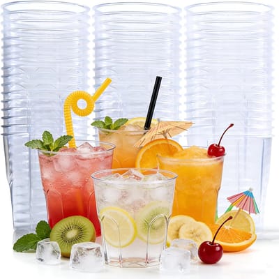 Bekers, 0,22 l, transparante partybekers, plastic bekers, waterbekers, schenkbekers voor verjaardagen, feesten, bruiloften, drankfeesten, Kerstmis