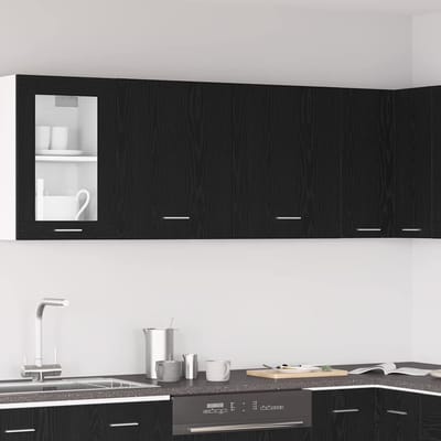 vidaXL Hangkast Lyon 2 pcs Zwart Eiken 50 x 31 x 60 cm Bewerkt hout