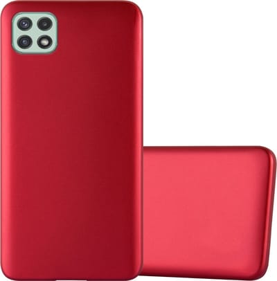 Cadorabo Hoesje geschikt voor Samsung Galaxy A22 5G in METALLIC ROOD - Beschermhoes gemaakt van flexibel TPU silicone Case Cover