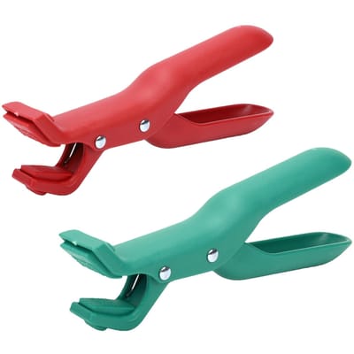 4 stuks Hittebestendige Plaatgrijper Tangen Antislip Multifunctionele Niet-Verbrandende Komklemmen voor Keuken Rood Groen
