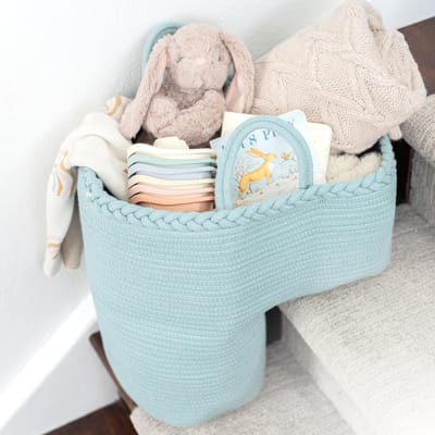 Touw Trap Mand - Opbergmand Handgrepen - Trap Organiseren - Inklapbaar Stevig Ontwerp - 40 x 20 x 40 cm