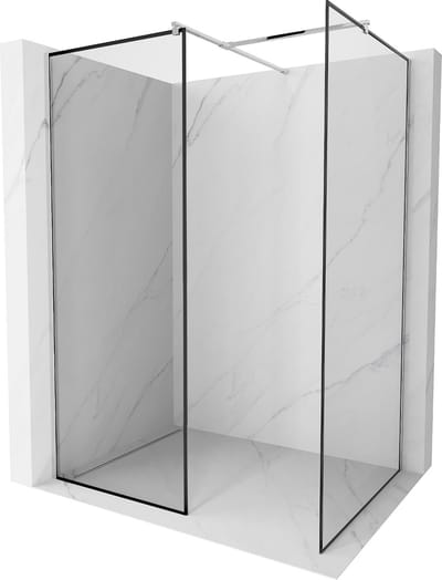 Mexen Kioto douchewand Walk-in 100 x 70 , zwart frame, chroom - 800-100-202-01-70-070