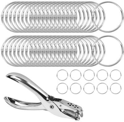 Dailygoods- Ringbanden 50 stuks - 32 mm Klemringen - Perforatorset - Roestvrij Staal - DIY Projecten - Eenvoudig te Bedienen - Bindringen