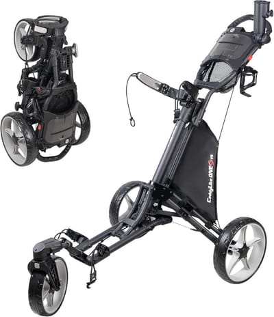 Lichtgewicht 3-Wielen Golf Trolley met Draaibaar Voorwiel en Inklapmechanisme