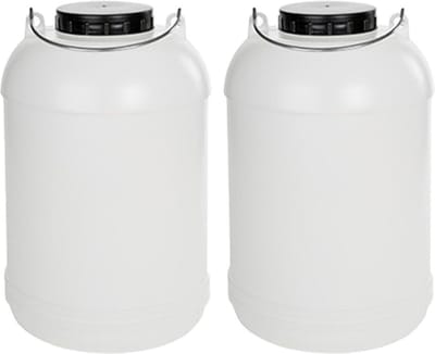 CM Jerrycan container voor vloeistof/voedsel/wecken - 2x - 10 liter - Kunststof - met draaidop - 22 x 35 cm - camping - opslag - rond