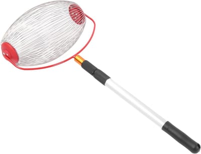 Notenverzamelaar - Eikels Walnoten - Efficiënt Verzamelen - Telescopische Staaf - 34x18cm Mand - Zilver