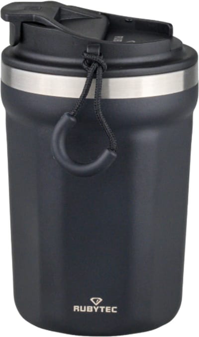 Rubytec Shira Mugshot - 200 ml - Thermosbeker - Koffiebeker To Go - Vacuüm Drinkfles - Thermosfles - Waterfles - RVS Drinkfles - Urenlang Koud of Warm Drinken - Lekvrij - BPA-vrij - Zwart