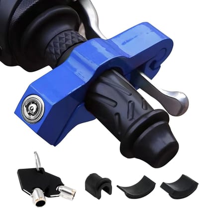 Anti-diefstal Handvat Slot voor Motorfiets, ATV, Moped en Scooter - Inclusief 2 Sleutels, Beveiliging in Minder dan 5 Seconden (Blauw)