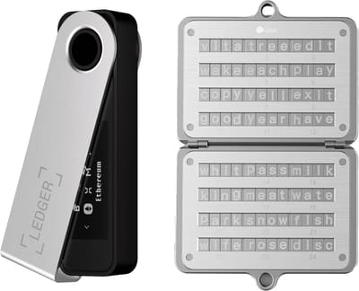 Ledger Nano S Plus + Ellipal Seed Phrase Steel - Hardware Walllet Bundel - Seed Phrase opslag - Offline bescherming voor Crypto