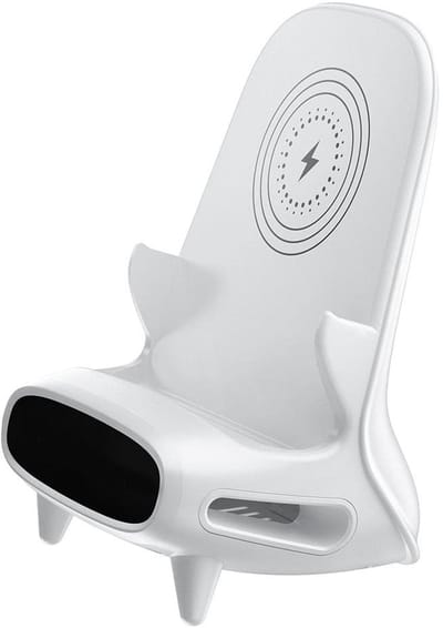 Dailygoody - Draadloos laadstation - Draagbare oplader - 15 W snelle oplading - Wit - Telefoonoplaadstandaard - Muziekfunctie - Geschikt voor alle mob