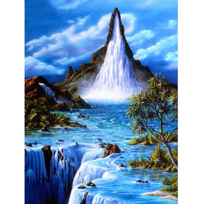 Volledige ronde DIY Diamond Scenic 5D Diamond Painting Strass Mozaïek Decor 20X30CM black
