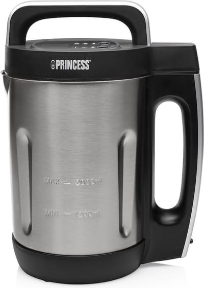 Princess 214002 Soepmaker Family XL – 2 liter– RVS – 6 programma's - 1000W - Blender - Smoothiemaker - yoghurtmaker - Warm en koud gebruik