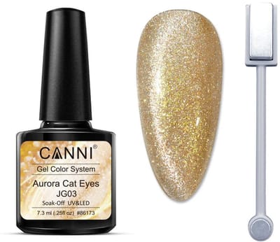 Canni UV Cat Eye Gellak JG03 met Magneet - 7.5 ml - Glitter Gellak - Cat Eye Gellak - Cat Eye Magneet - Gellak Cat Eye - Magneet Cat Eye Gellak - Gellak Kleuren - Canni Gellak - Gellak Nagellak